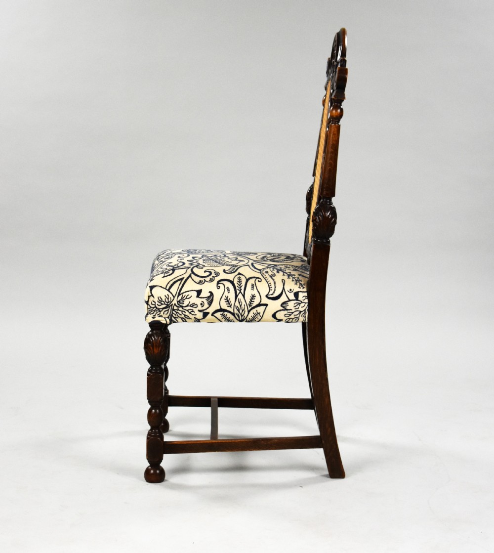 Set of 8 Victorian Carved Oak Dining Chairs View V