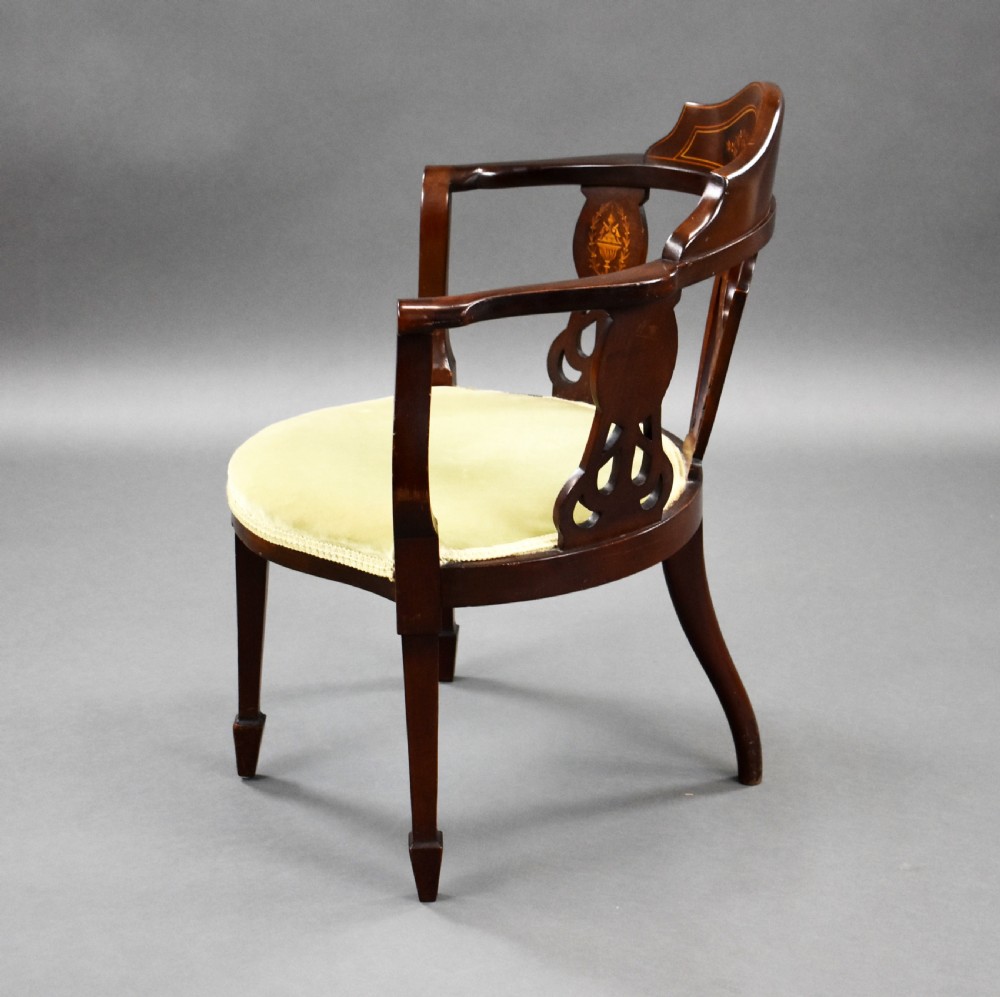 Edwardian Mahogany Inlaid Armchair View V