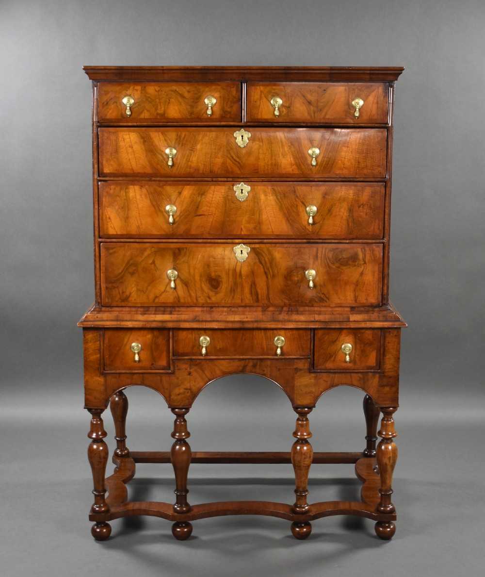 William & Mary Walnut Chest on Stand