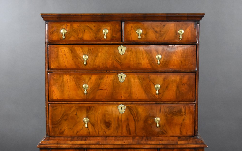 William & Mary Walnut Chest on Stand View II