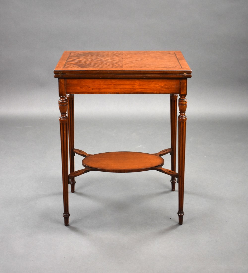 Edwardian Satinwood Card Table View XI