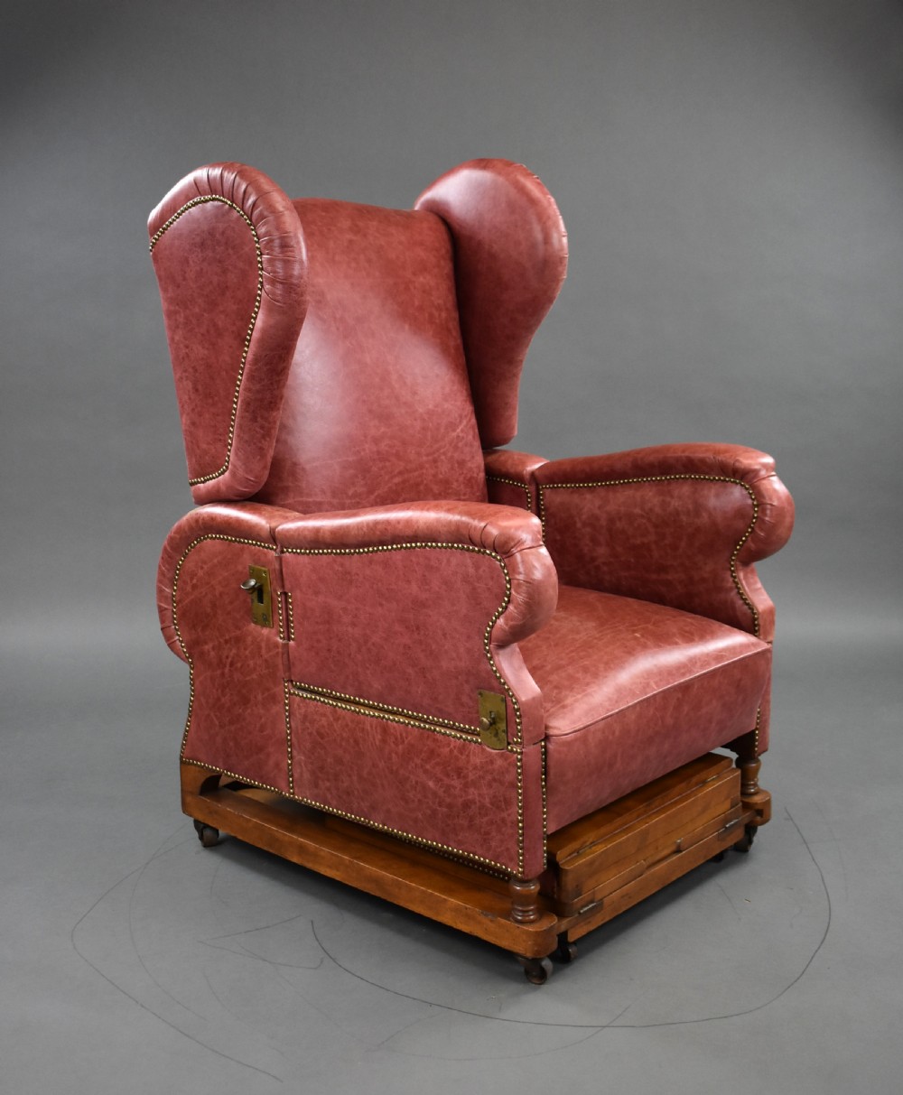 Victorian Leather Reclining Chair by J Foot & Sons Ltd