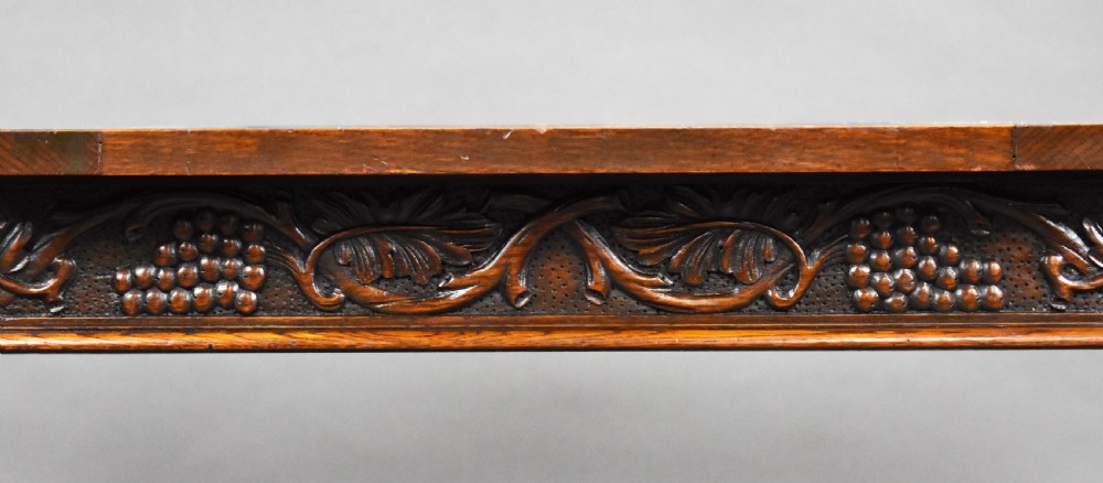 Antique Carved Oak Draw Leaf Table View V