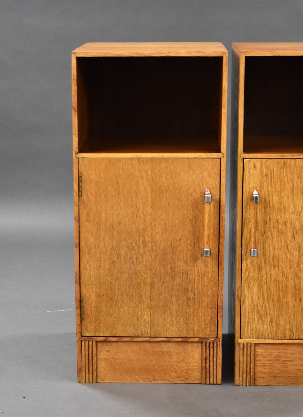 Pair of Oak Art Deco Bedside Cabinets View III