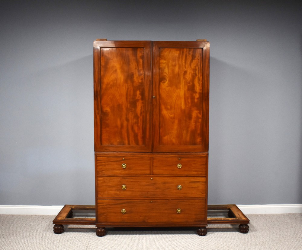 Regency Mahogany Breakfront Four Door Wardrobe View III