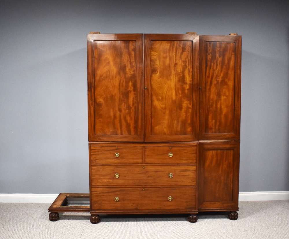 Regency Mahogany Breakfront Four Door Wardrobe View IV