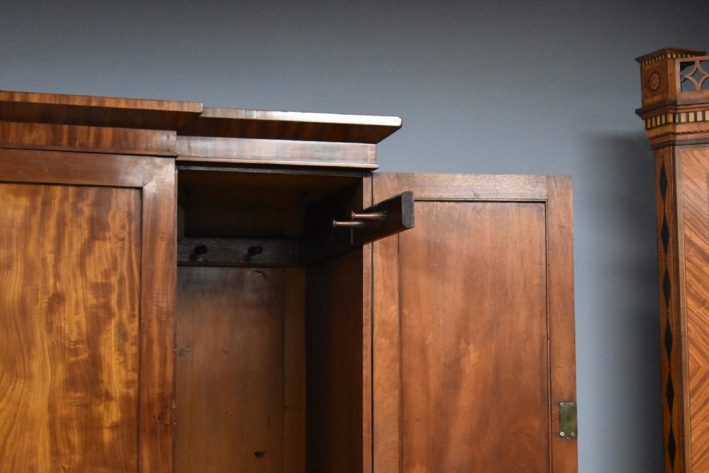 Regency Mahogany Breakfront Four Door Wardrobe View IX