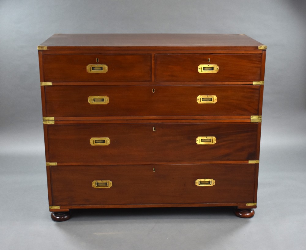 Large Victorian Mahogany Campaign Chest View II