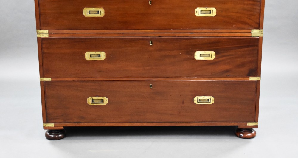 Large Victorian Mahogany Campaign Chest View IV