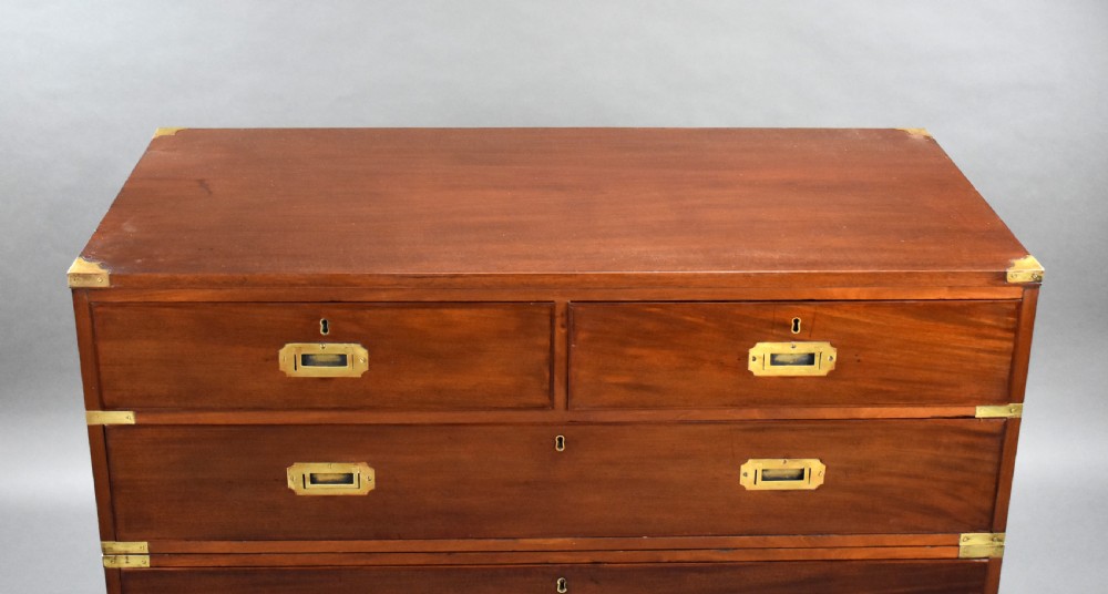 Large Victorian Mahogany Campaign Chest View V