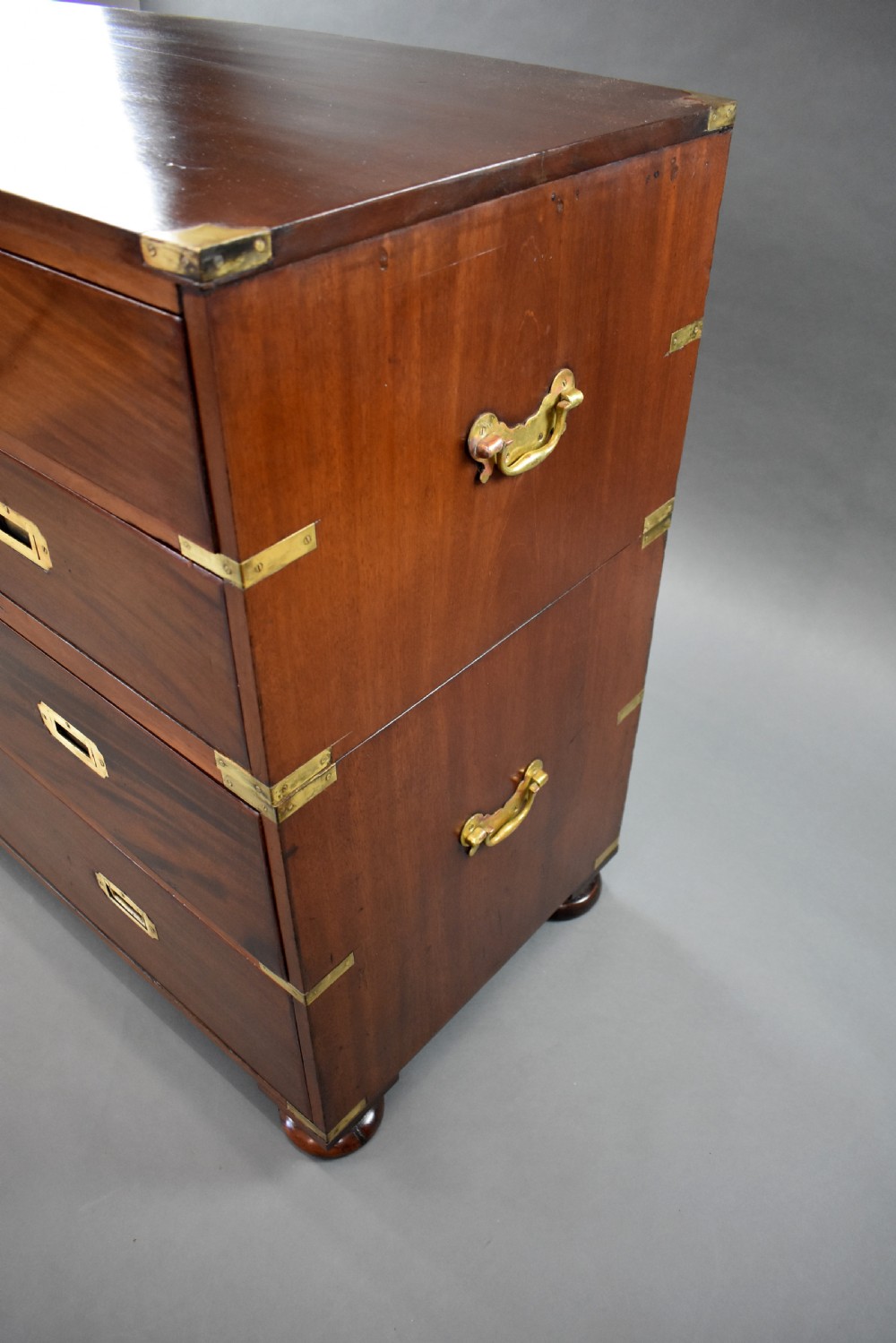 Large Victorian Mahogany Campaign Chest View VI