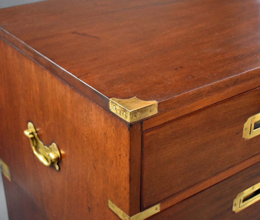 Large Victorian Mahogany Campaign Chest View VIII