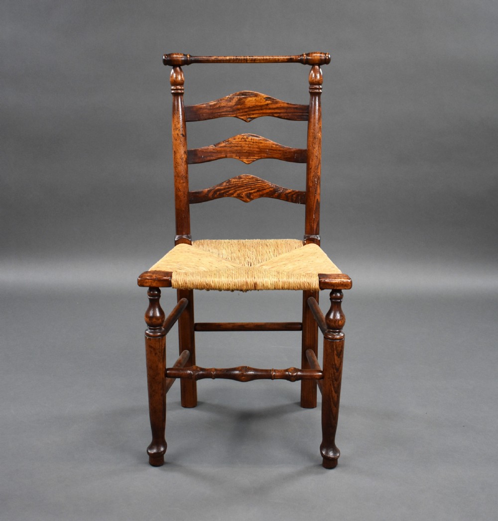 Set of 8 18th Century Style Ladder Back Dining Chairs View III