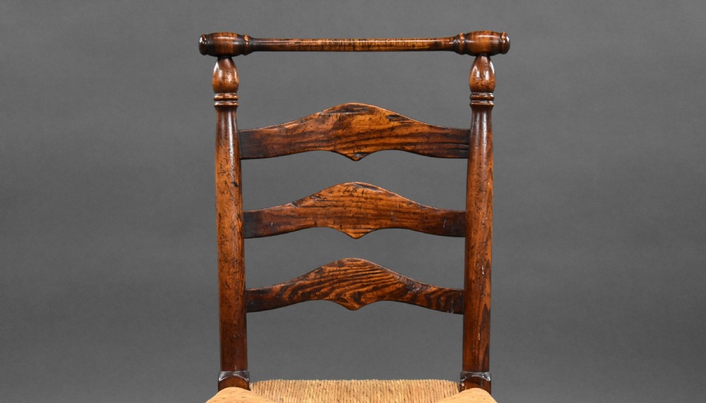 Set of 8 18th Century Style Ladder Back Dining Chairs View IV