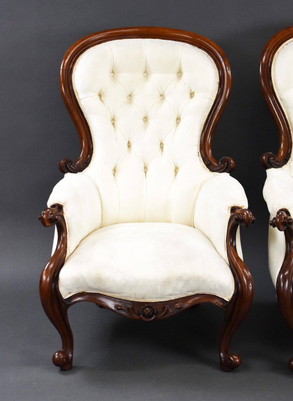 Pair of Victorian Mahogany Armchairs View III
