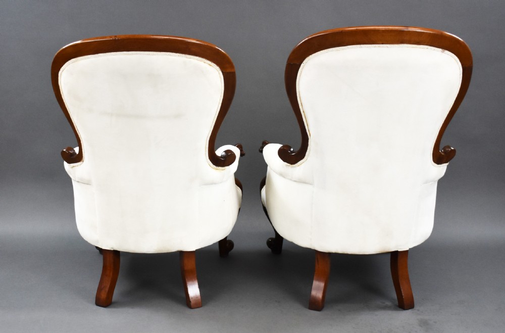 Pair of Victorian Mahogany Armchairs View VIII