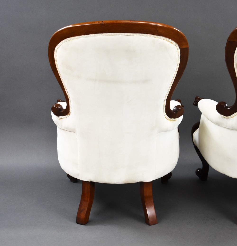 Pair of Victorian Mahogany Armchairs View IX