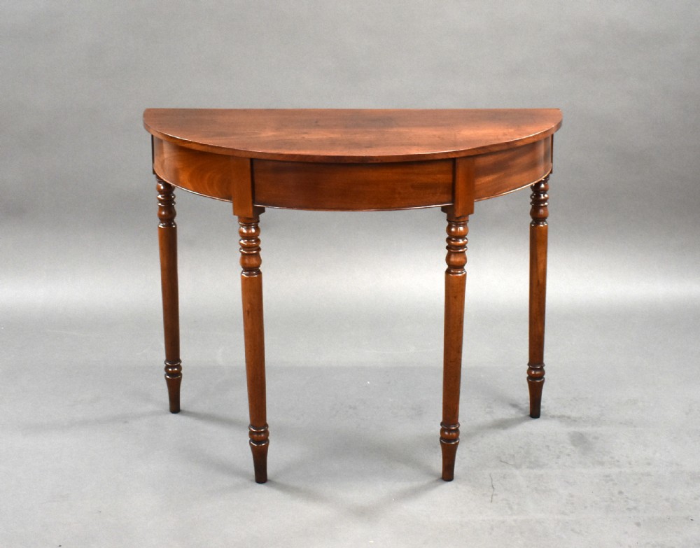 George III Mahogany Demi Lune Console Table