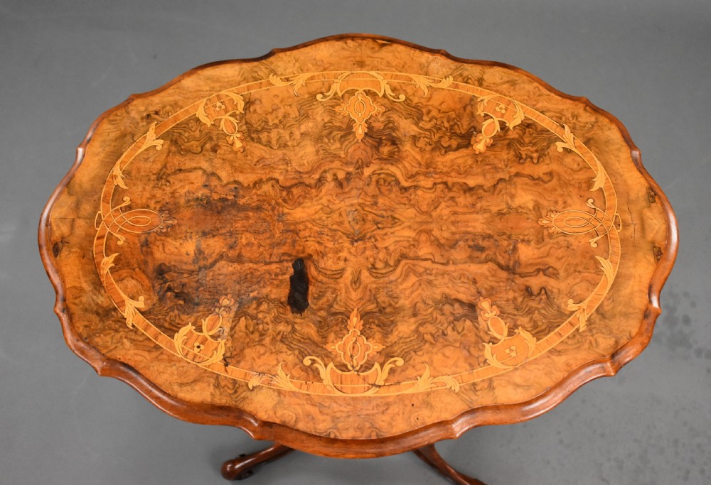 Victorian Burr Walnut Inlaid Occasional Table View IV