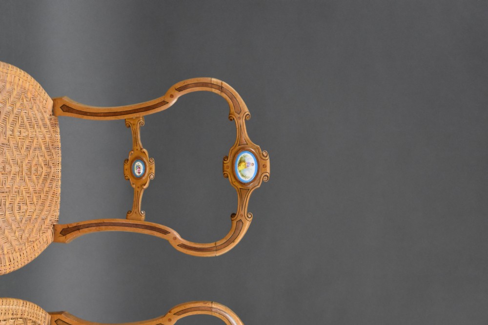 Pair of Victorian Walnut Salon Chairs View VII