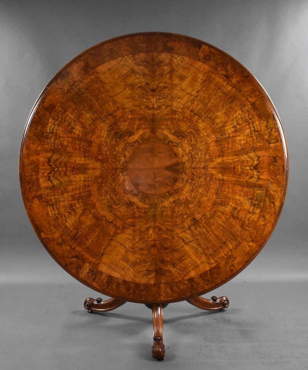 Victorian Burr Walnut Circular Breakfast Table
