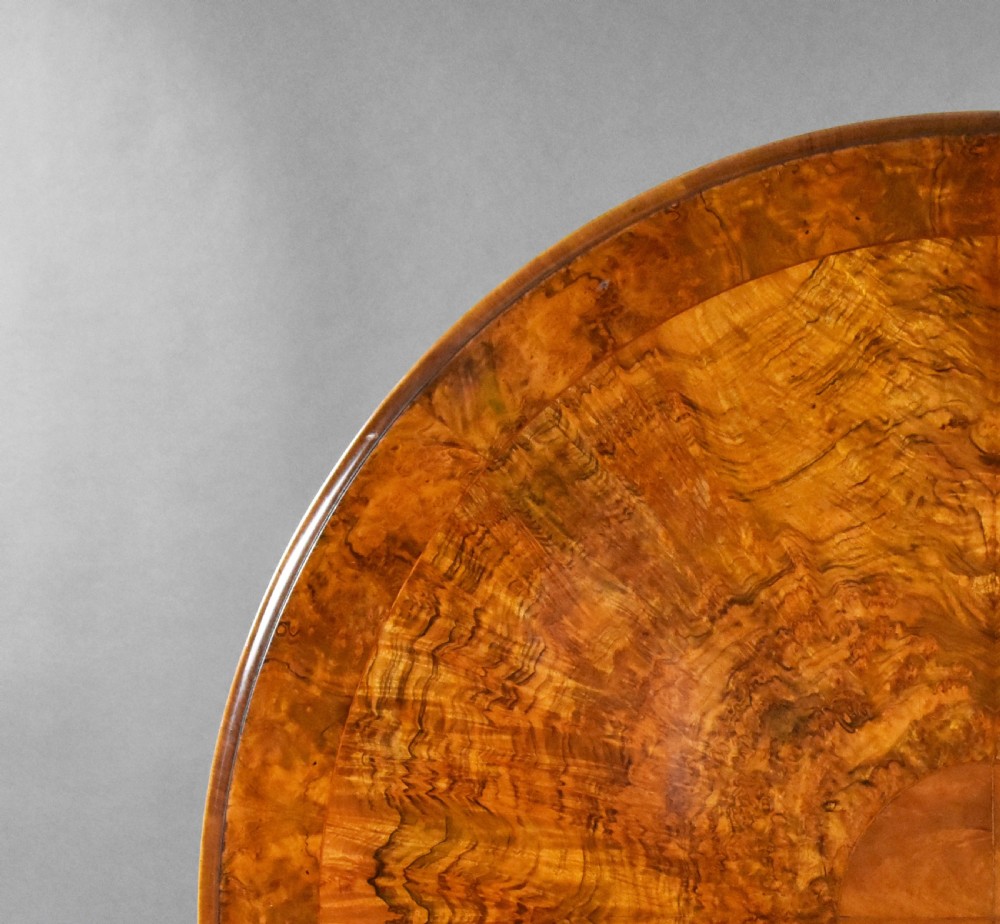 Victorian Burr Walnut Circular Breakfast Table View IV