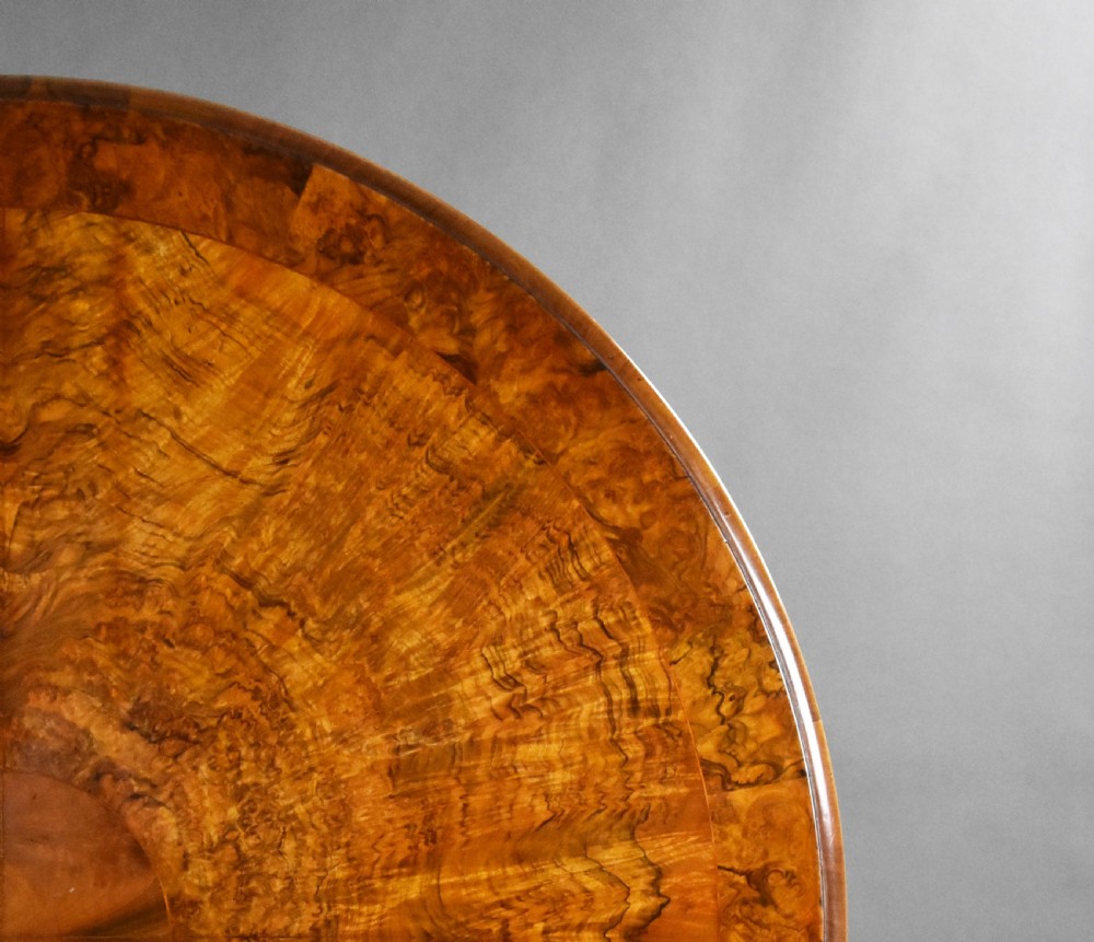 Victorian Burr Walnut Circular Breakfast Table View V