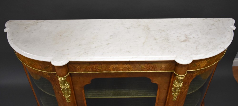 Victorian Burr Walnut & Marquetry Credenza View X