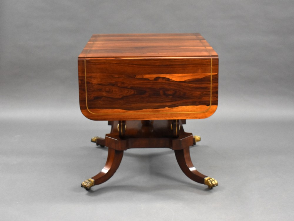 Regency Rosewood Brass Inlaid Sofa Table View VI
