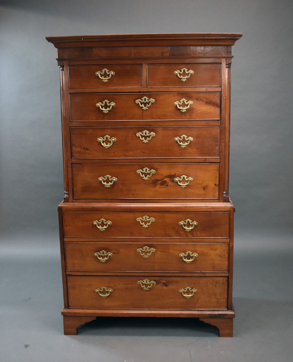 George II Red Walnut Chest on Chest