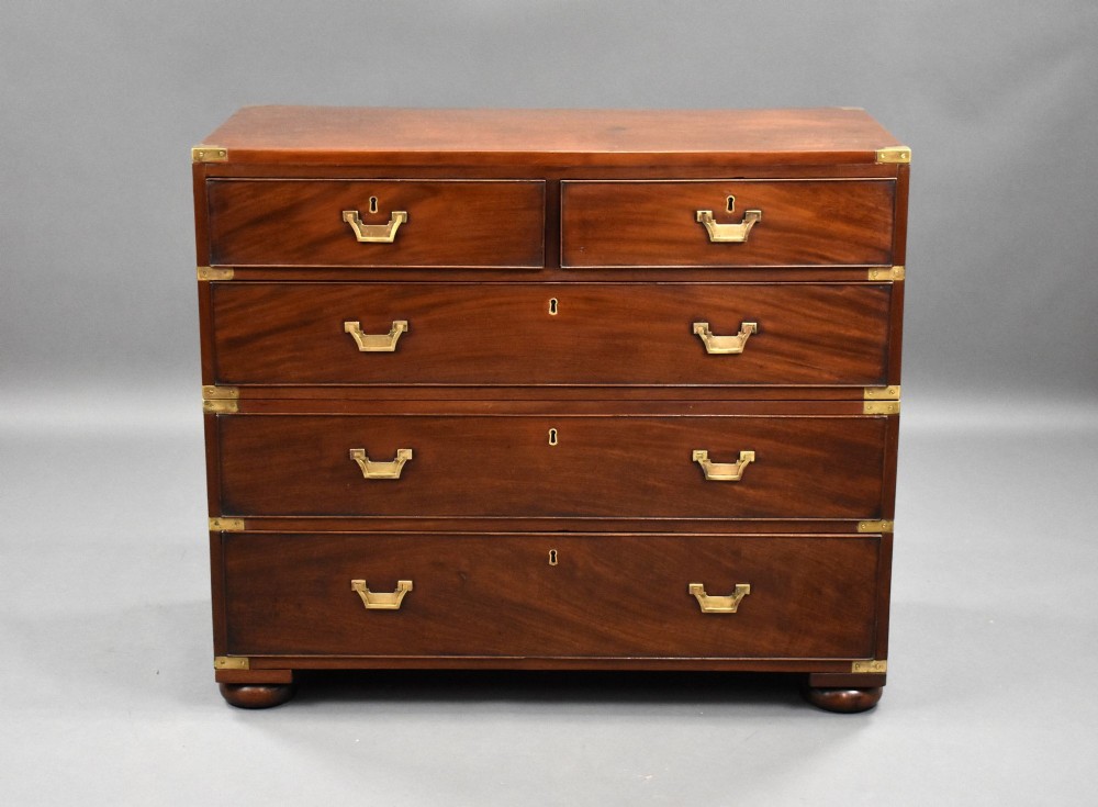 19th Century Mahogany Campaign Chest