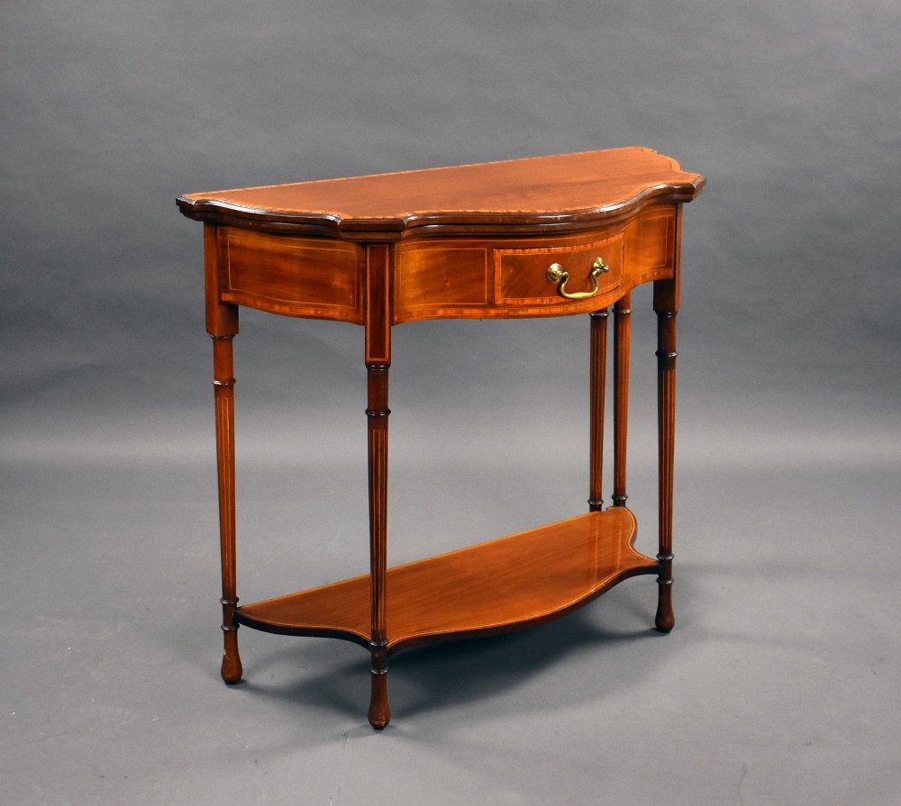 Edwardian Mahogany Serpentine Card Table