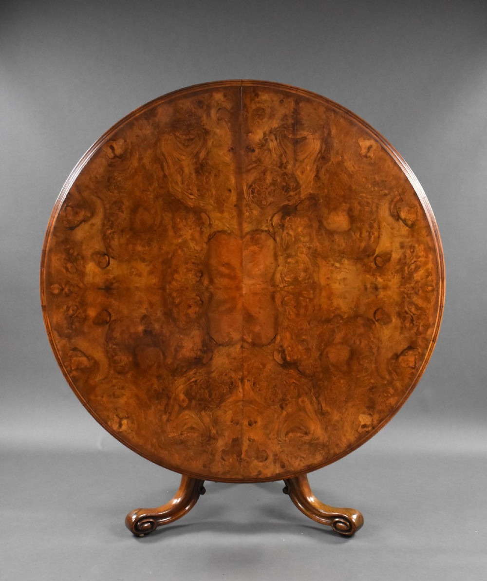 Victorian Burr Walnut Circular Breakfast Table
