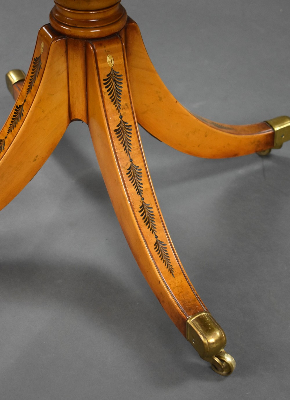Edwardian Hand Painted Satinwood Drum Table View VIII