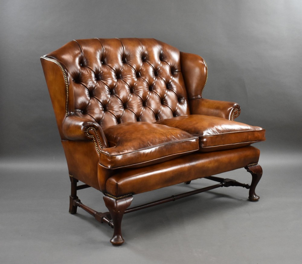 Leather wingback outlet sofa