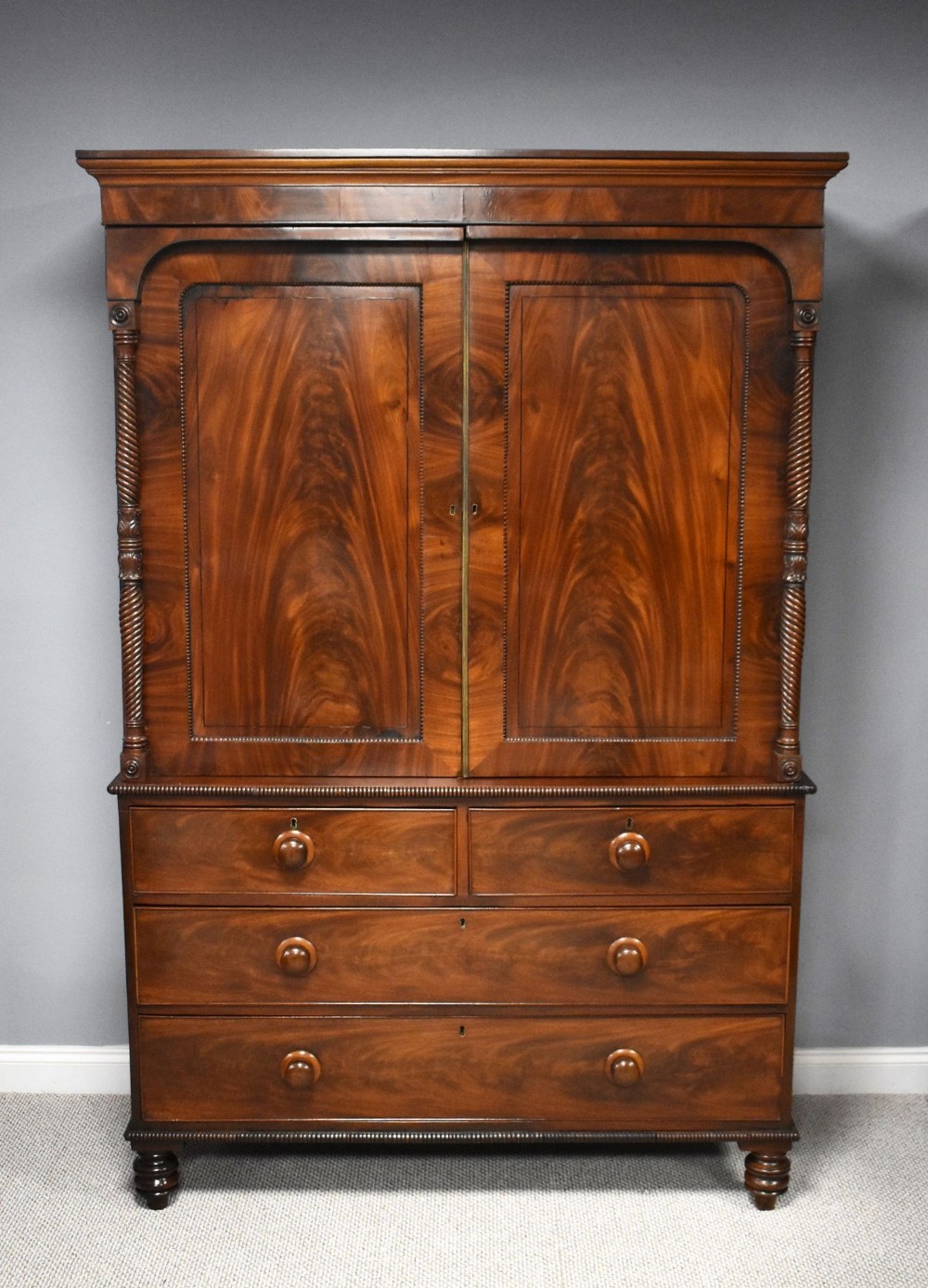 Regency Flame Mahogany Linen Press