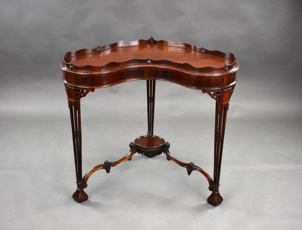 Antique Mahogany Chippendale Style Silver Table