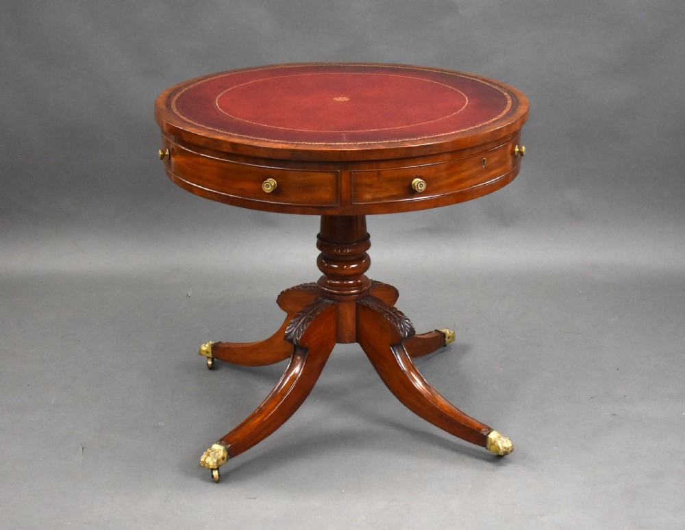 Small Regency Mahogany Drum Table