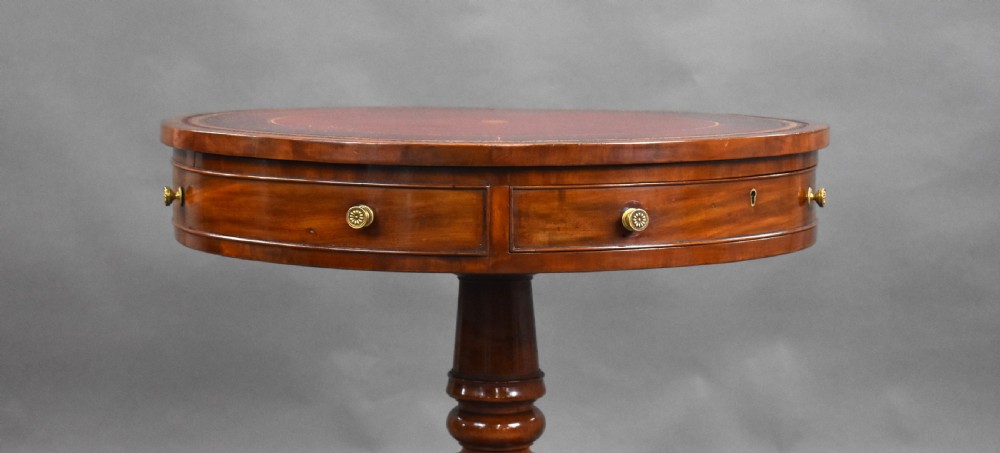 Small Regency Mahogany Drum Table View III