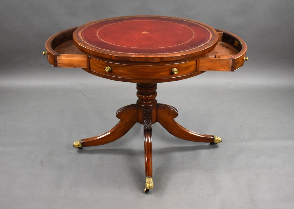 Small Regency Mahogany Drum Table View IV