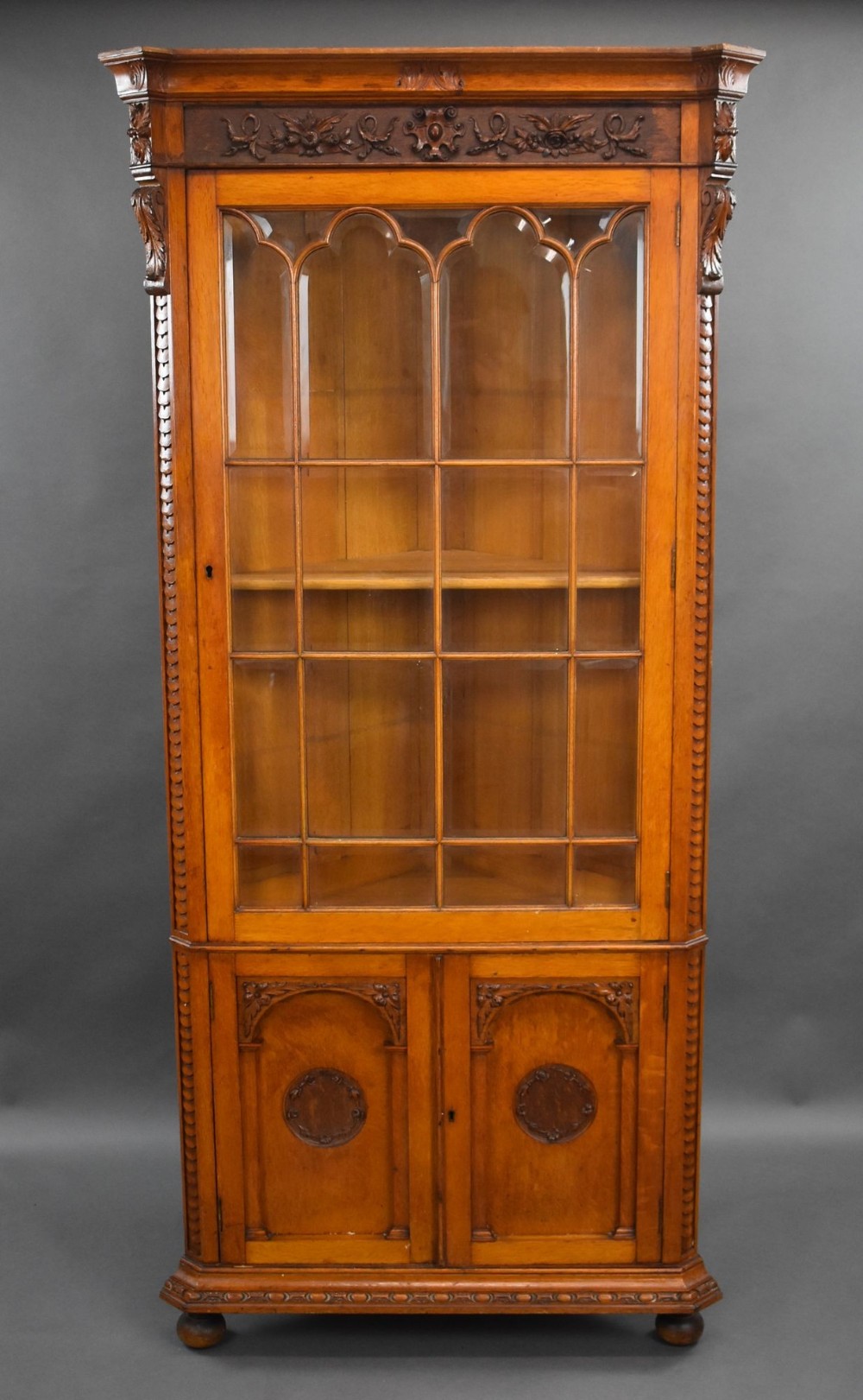 Victorian Oak Corner Cabinet