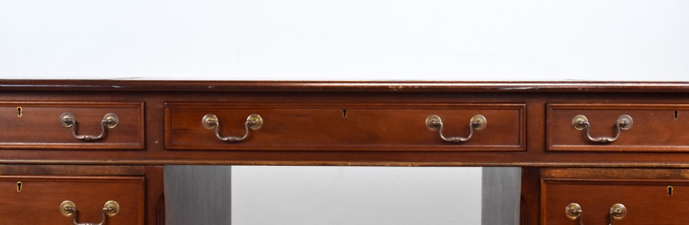 Large Mahogany Partners Desk View X