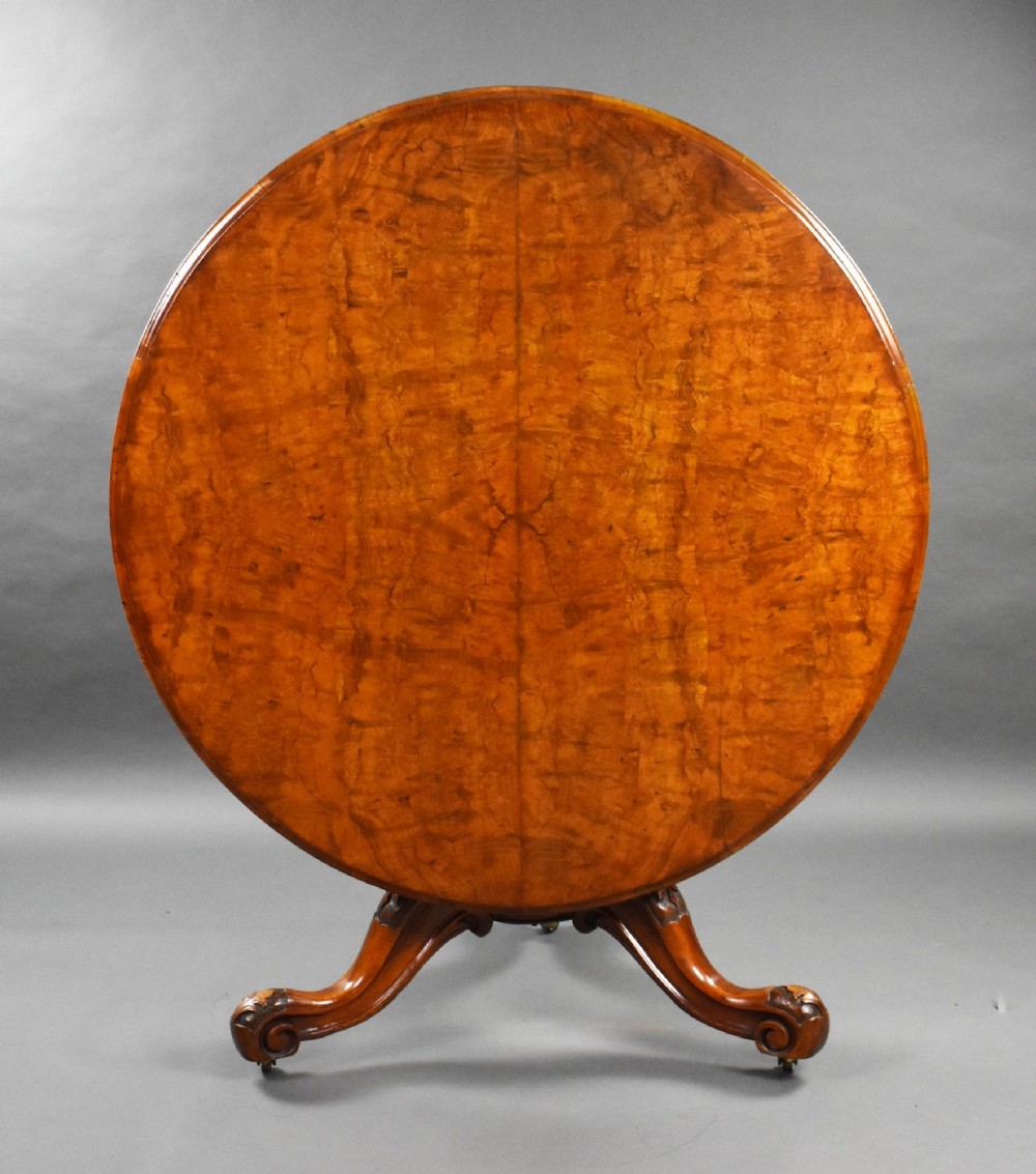 Victorian Burr Walnut Round Breakfast Table