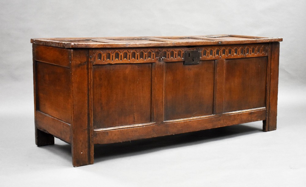 18th Century Carved Oak Coffer