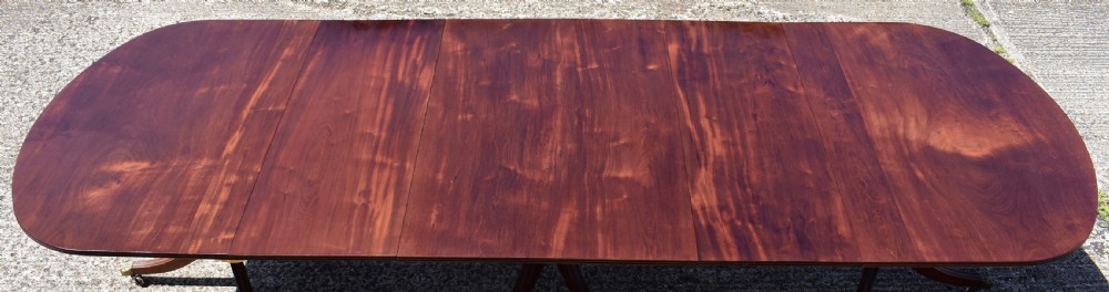 Edwardian Regency Revival Three Pedestal Dining Table View VIII