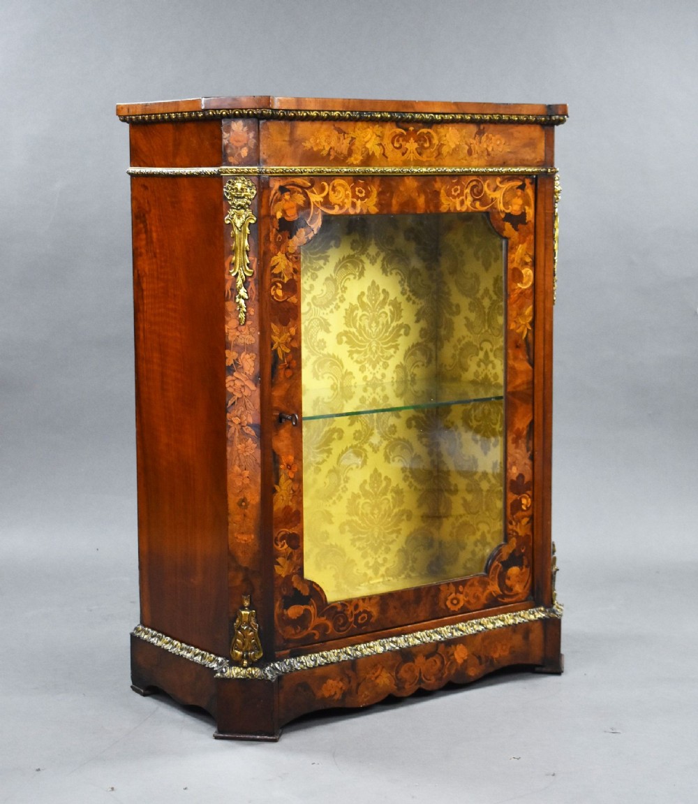 Victorian Walnut & Marquetry Pier Cabinet
