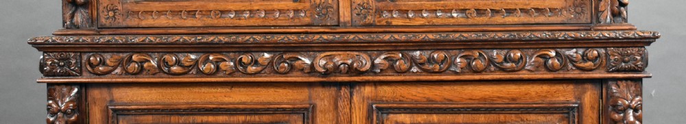 19th Century Carved Oak Bookcase View VIII