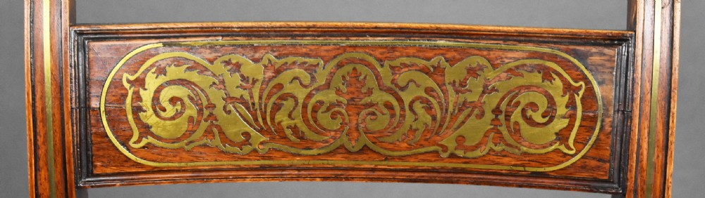 Set of 4 Regency Brass Inlaid Dining Chairs View XIV