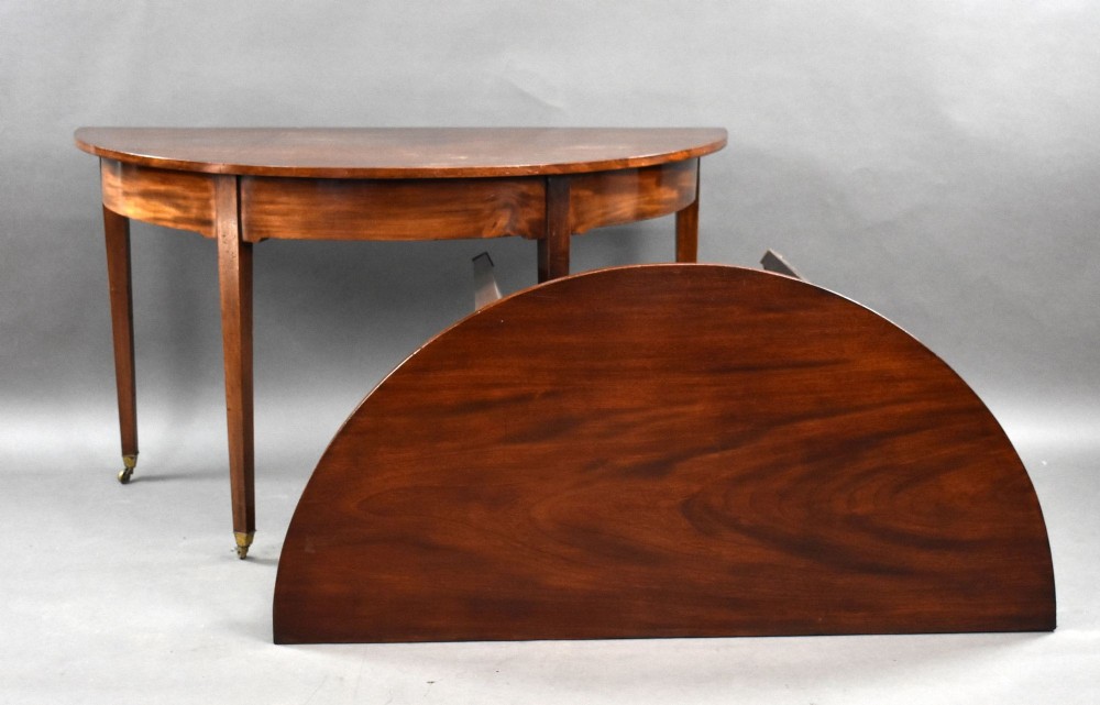 Pair of George III Mahogany Demi Lune Console Tables