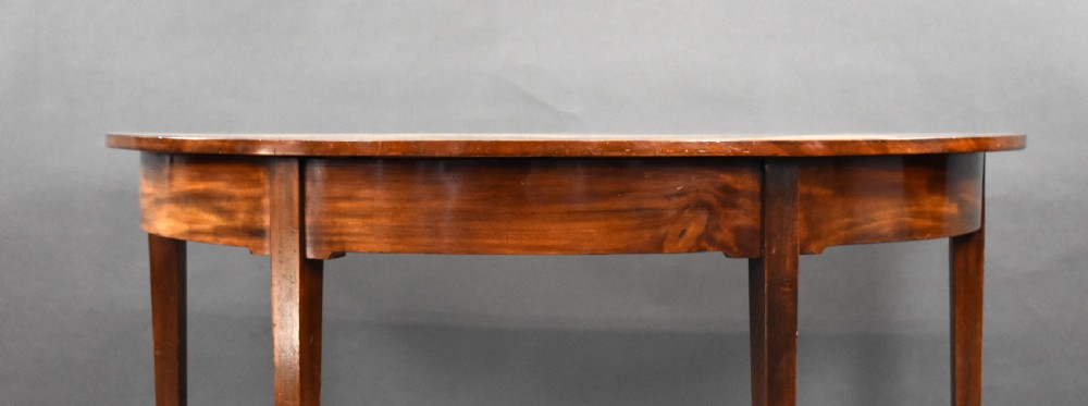 Pair of George III Mahogany Demi Lune Console Tables View IV